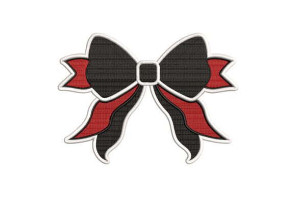 Black and Red Bow Embroidery Design: A Bold Statement for Your Shop