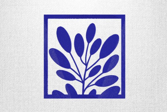 Blue Leaf Branch Framed Embroidery Review for Business Use