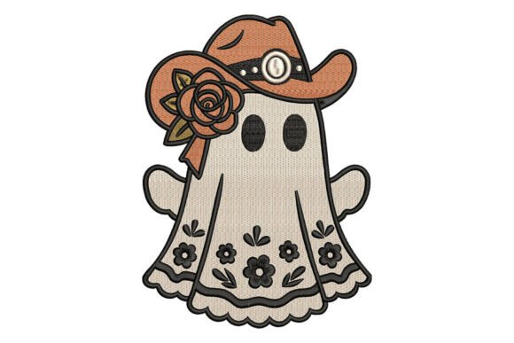 Cowgirl Ghost Embroidery Design Review for Boutique Sweatshirts