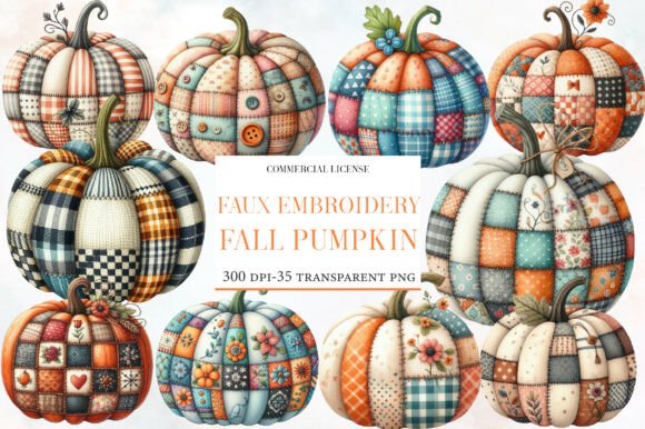 Faux Embroidery Fall Pumpkin Clipart: A Sellerβs Perspective