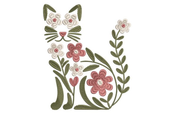 Floral Cat Embroidery File Review for Seasonal Projects
