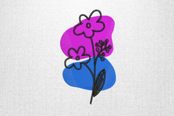 Modern Pink Blue Floral Embroidery Art Review for Boutique Sweatshirts