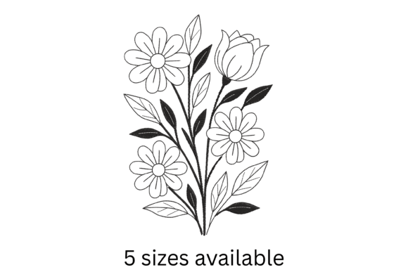 Outline Floral Embroidery Design Review for Etsy and Small Shop Use