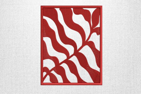 Red Abstract Embroidery Design Review for Small Business Merch