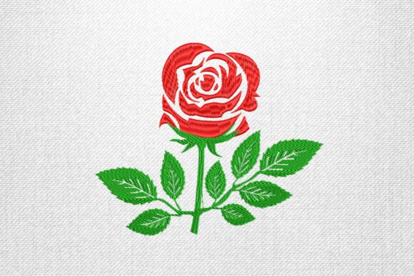 Red Rose with Leaves Embroidery Review for Real Projects