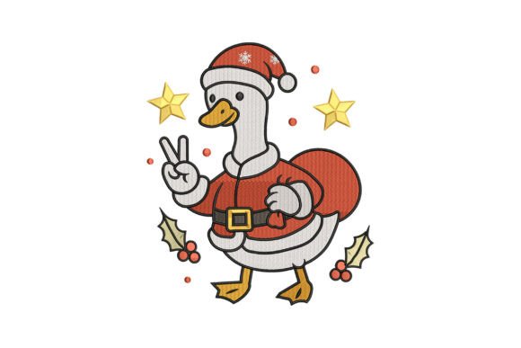 Santa Goose Embroidery: A Festive Design for Seasonal Creations
