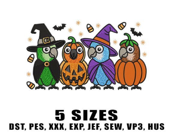 Spooky Parrot Embroidery Design Review for Small Business Use