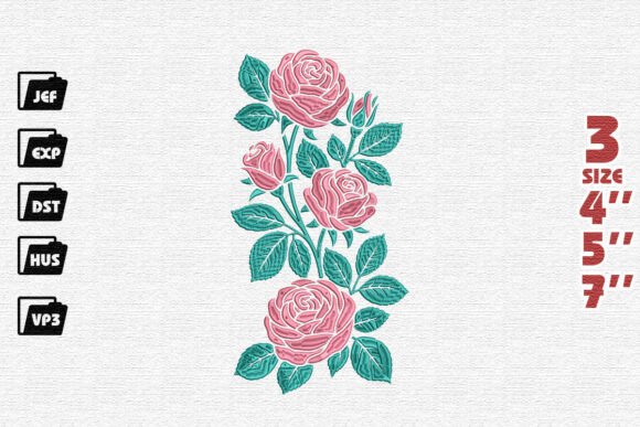 Tall Rose Cluster Embroidery: A Timeless Design for Real Projects